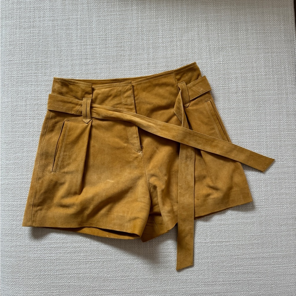 Sezane Goat Suede Shorts